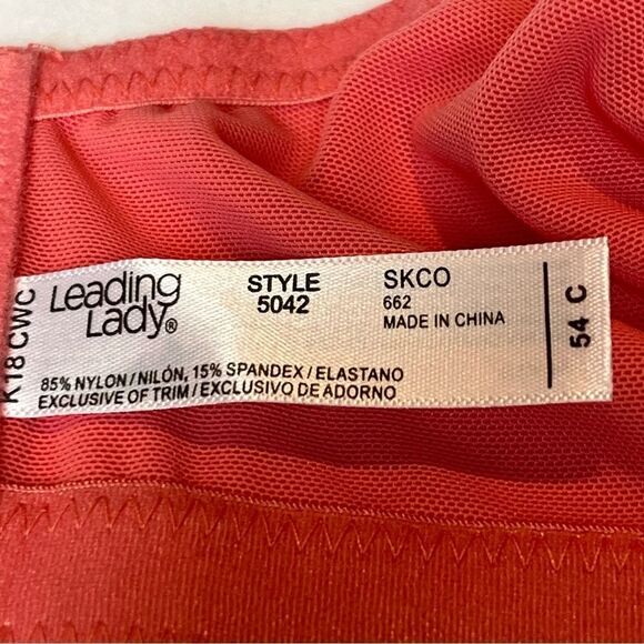 Leading Lady Bra Coral Pink Size 54C Wireless - Picture 3 of 5